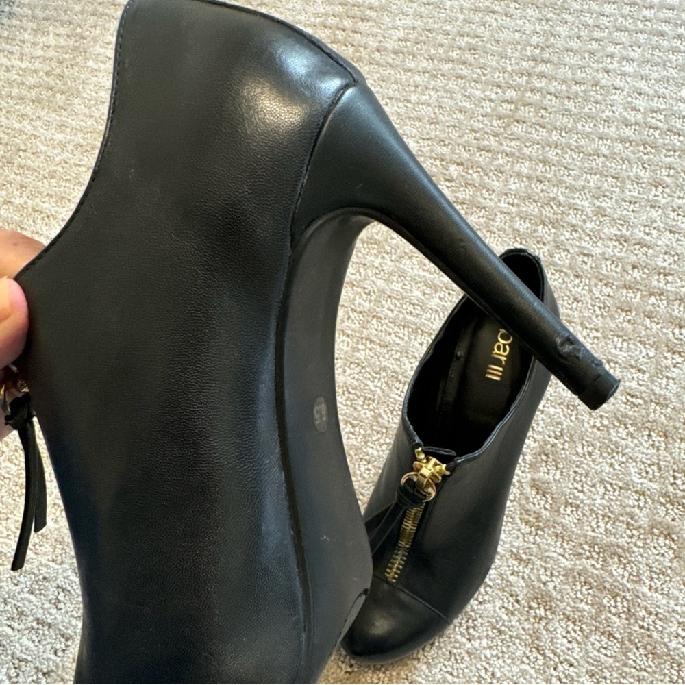 Bar III Womens Stiletto Heels Pumps Black Booties Size 6.5 Carine Zip Leather - Picture 8 of 14